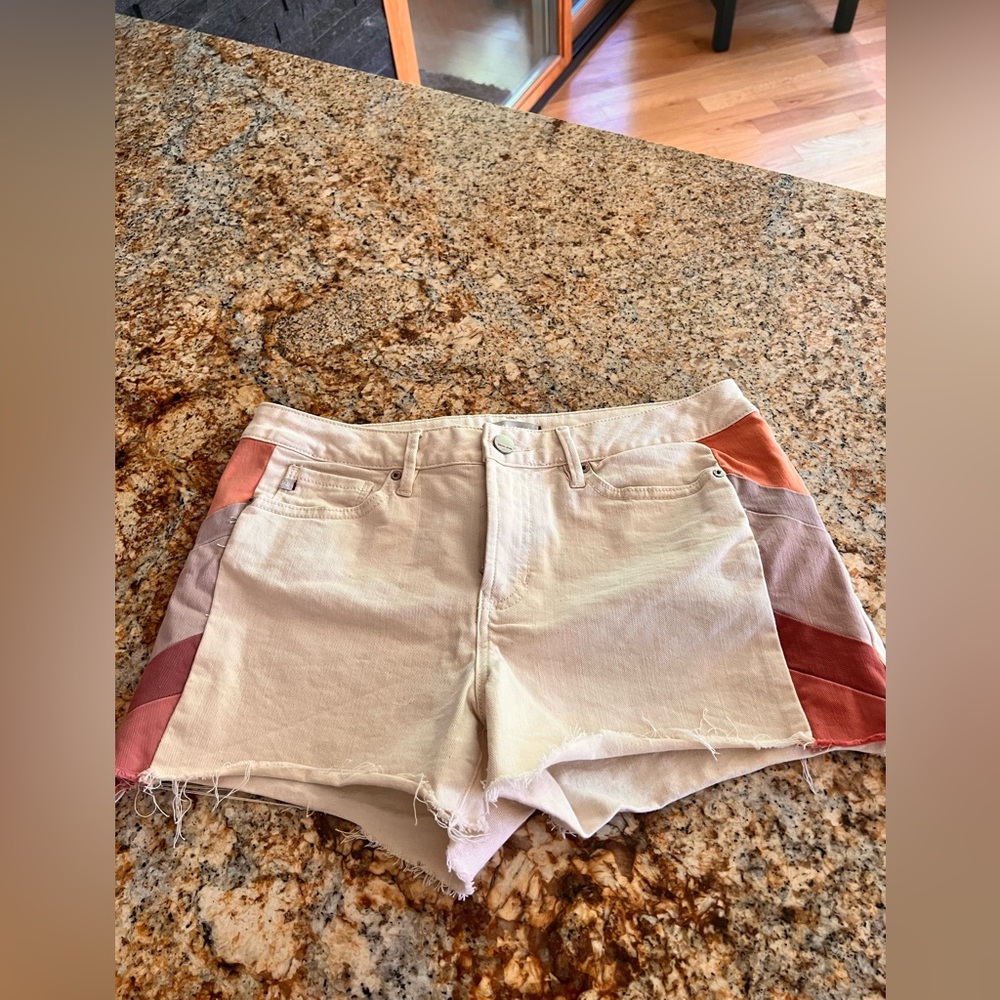 Dear John Colorblock Frayed Hem Denim Shorts – Size 30